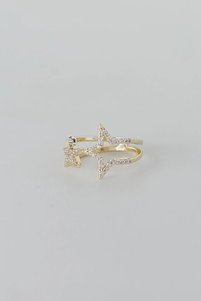 FINAL SALE - Diana Gold Rhinestone Star Ring