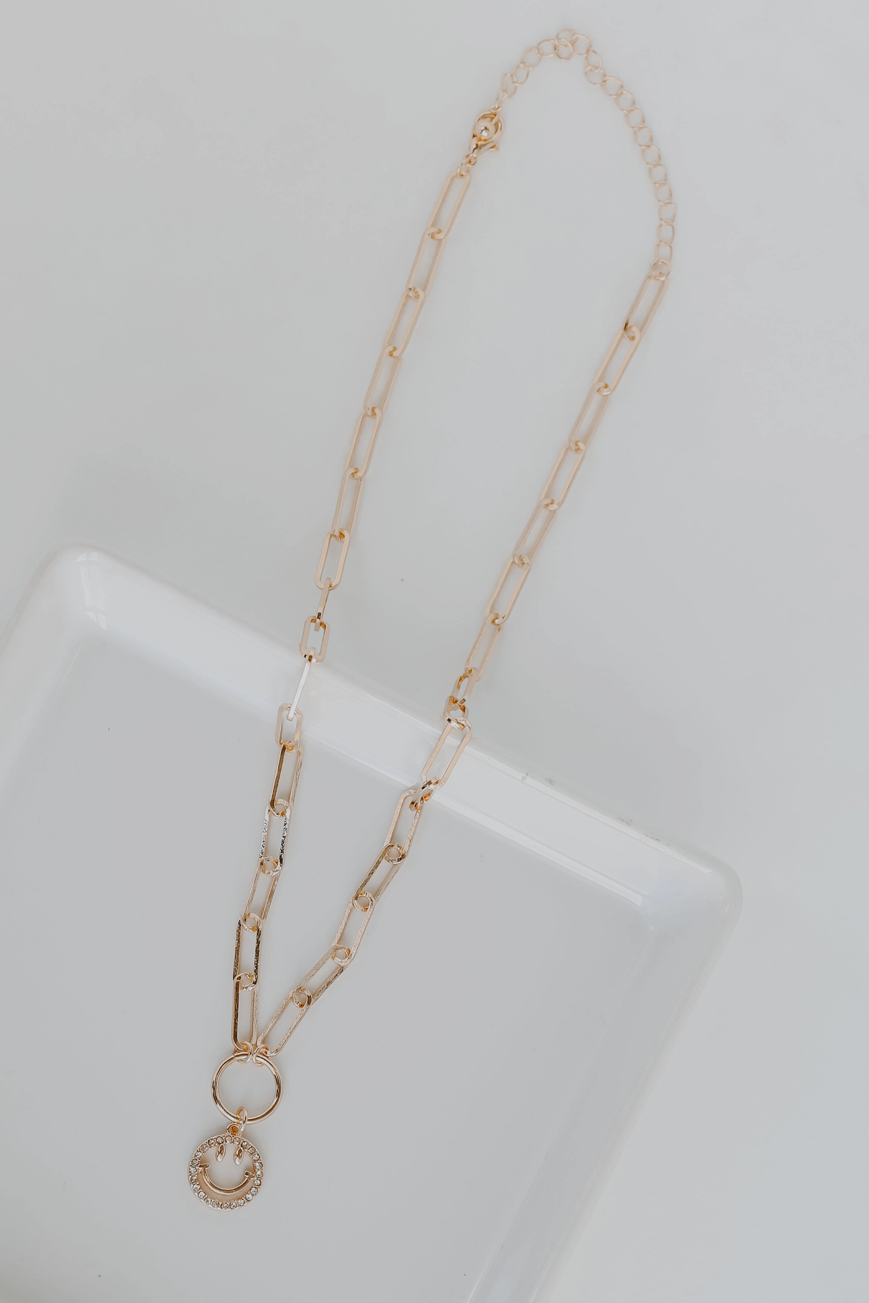 FINAL SALE - Molly Gold Smiley Face Necklace