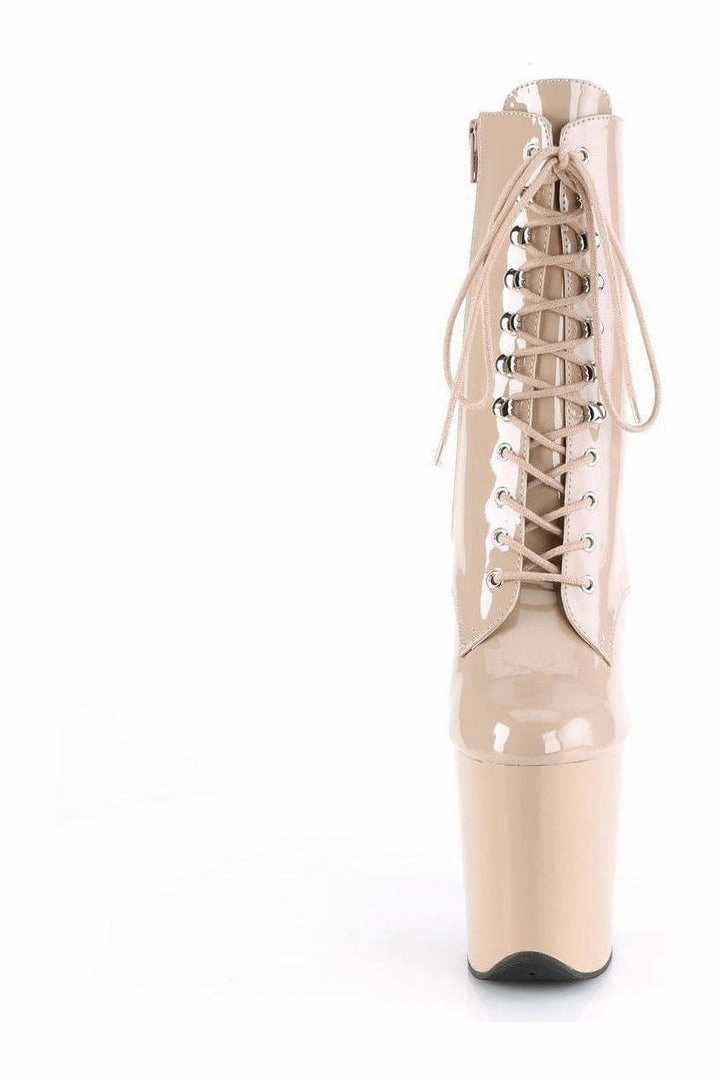 FLAMINGO-1020 Exotic Platform Boot | Nude Patent
