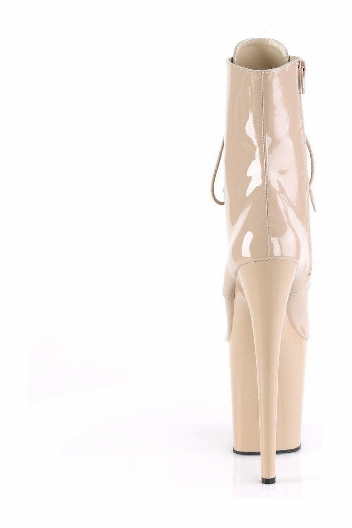 FLAMINGO-1020 Exotic Platform Boot | Nude Patent