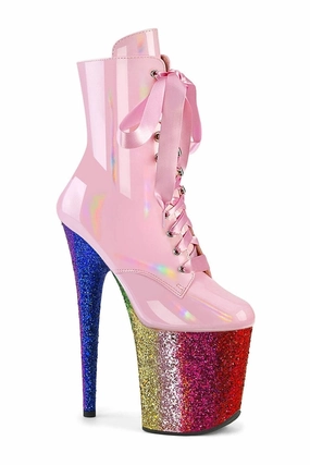 FLAMINGO-1020HG Pink Patent Ankle Boot