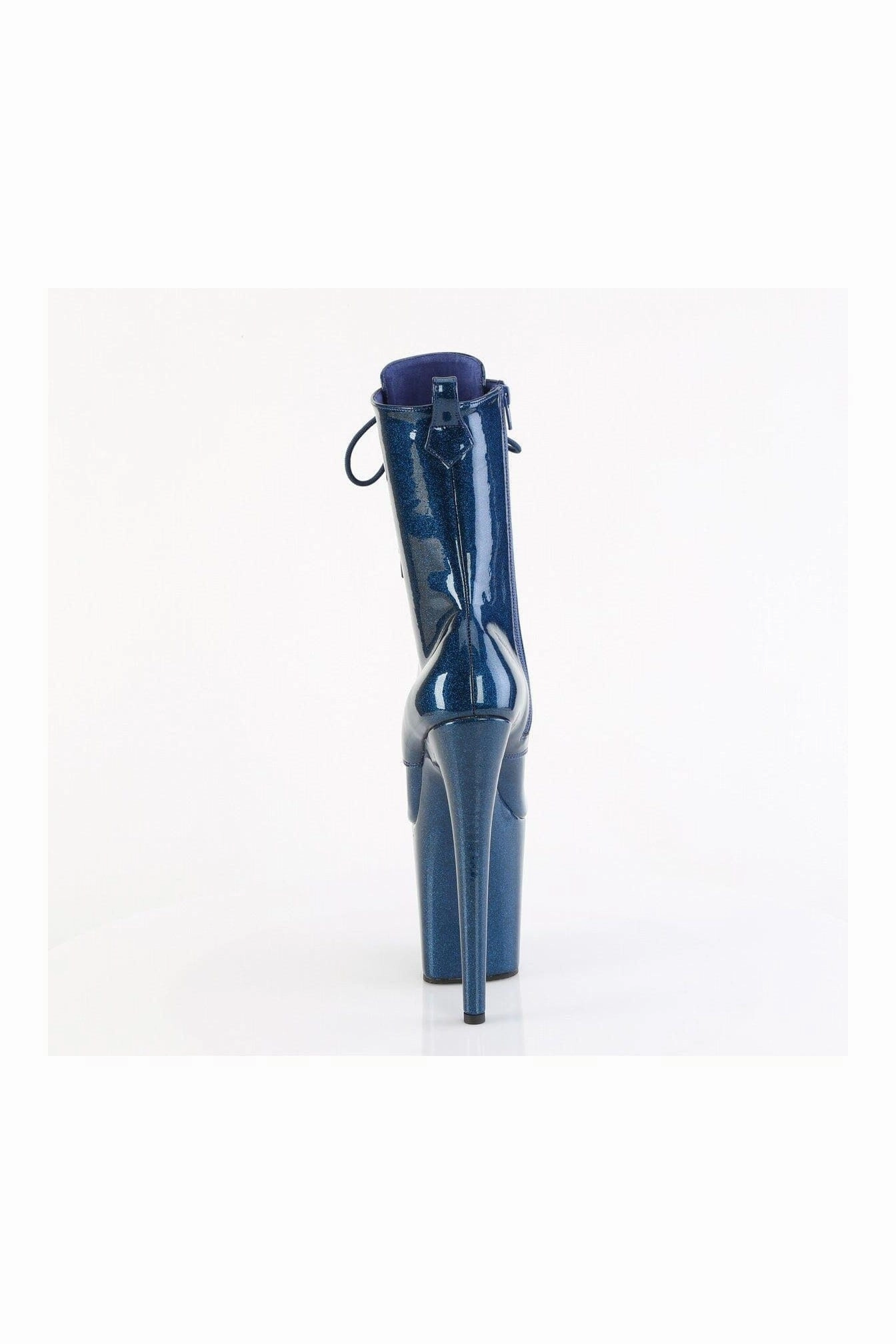 FLAMINGO-1040GP Blue Glitter Patent Ankle Boot