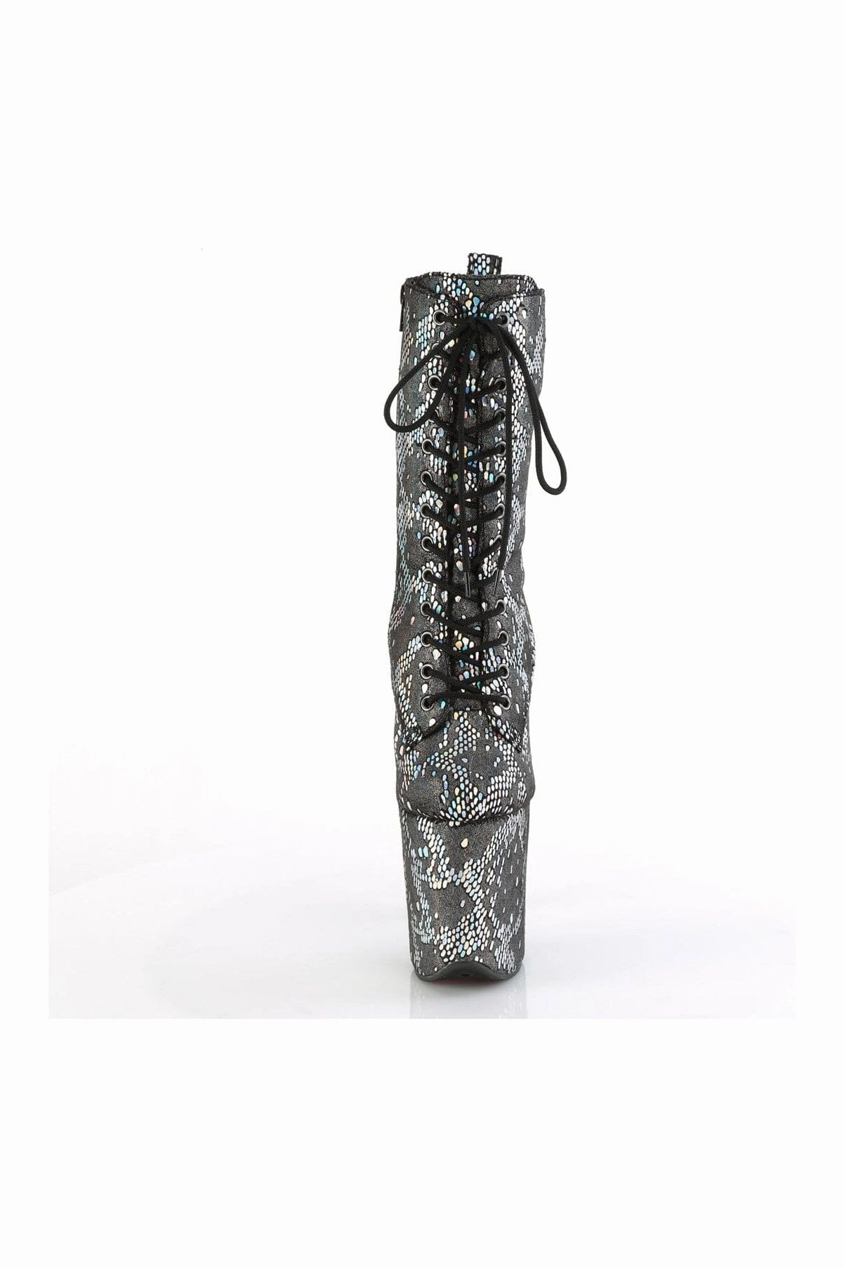FLAMINGO-1040SPF Silver Faux Snake Ankle Boot