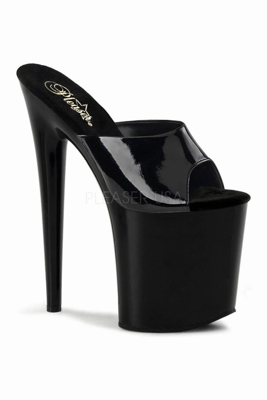 FLAMINGO-801 Platform Slide  | Black Patent