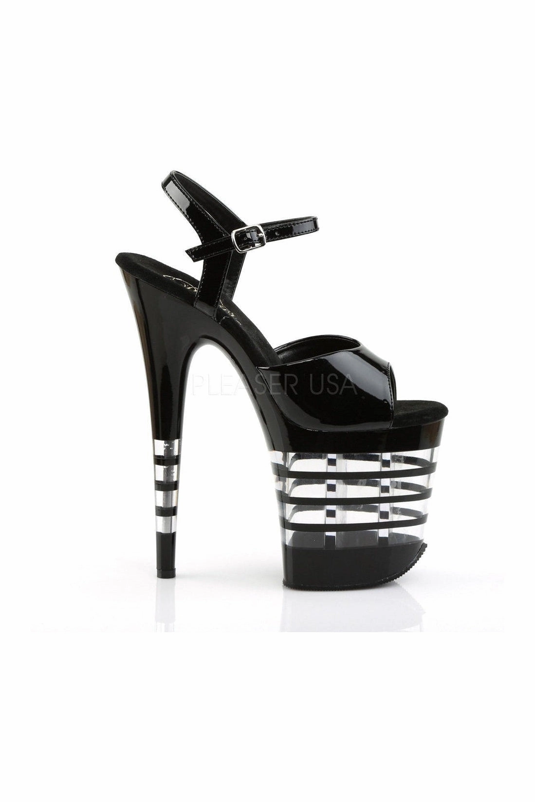 FLAMINGO-809LN Platform Sandal  | Black Patent