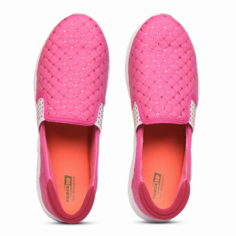 Force 10 By Liberty Pink Slip On Casual Shoes For Women (AVILA-32)