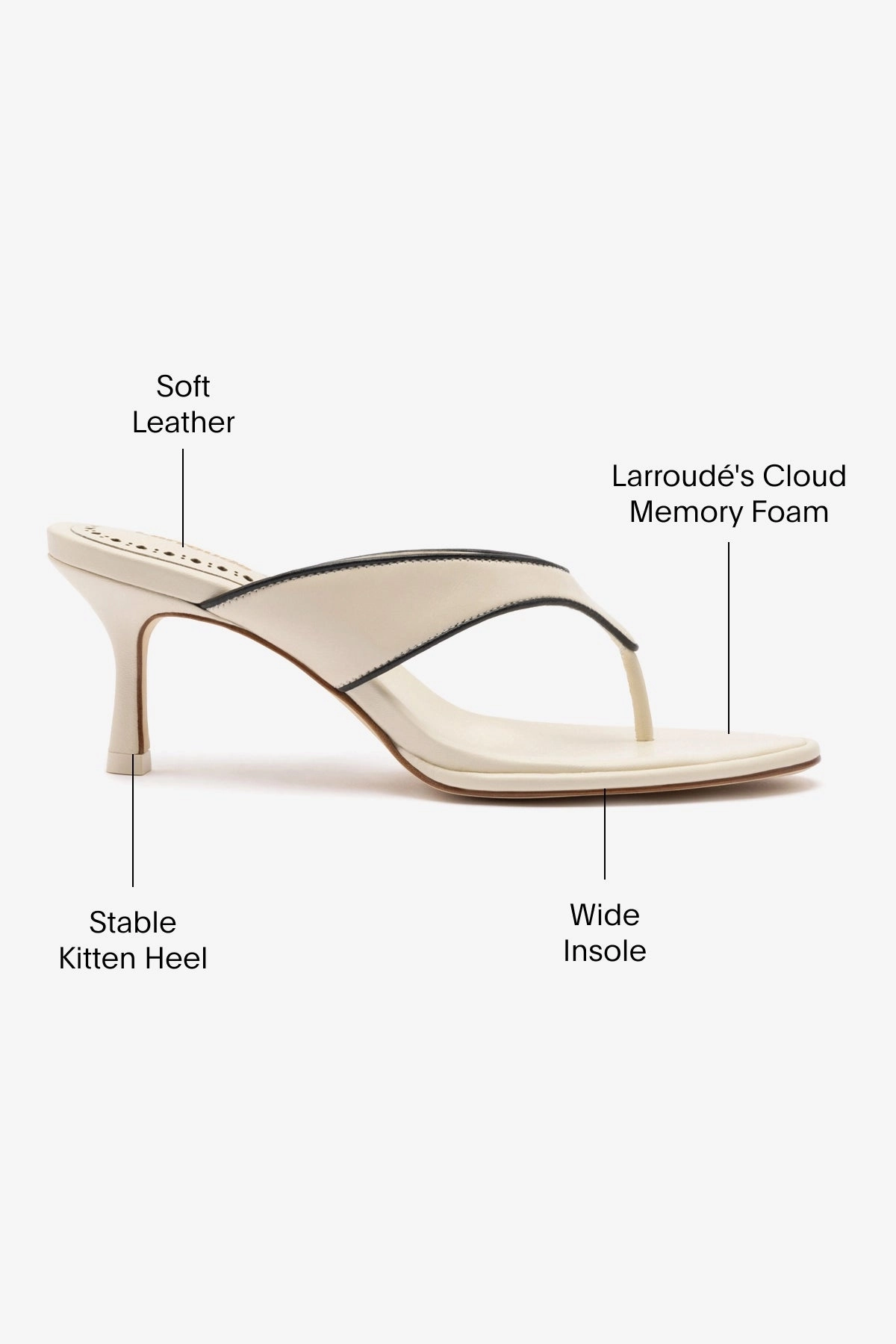 Gaia Sandal In Ivory Leather