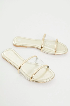 Gold Perspex Flat Slides