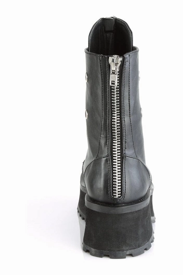 GRAVEDIGGER-10 Black Vegan Leather Ankle Boot