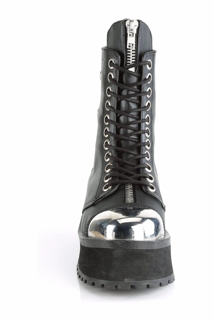 GRAVEDIGGER-10 Black Vegan Leather Ankle Boot