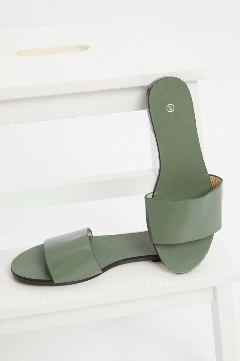Green Flat Slides