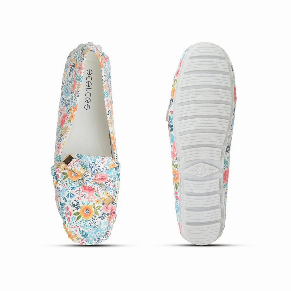 Healers Casual White Loafers For Women GI-VG-12 By Liberty