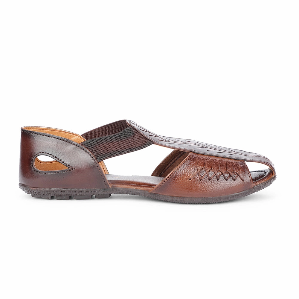 Healers Formal Brown Flat Slipper For Women T840-07 By Liberty