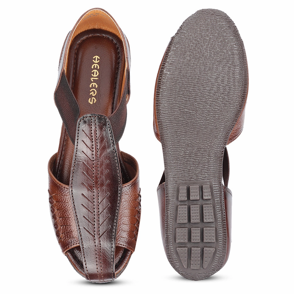 Healers Formal Brown Flat Slipper For Women T840-07 By Liberty