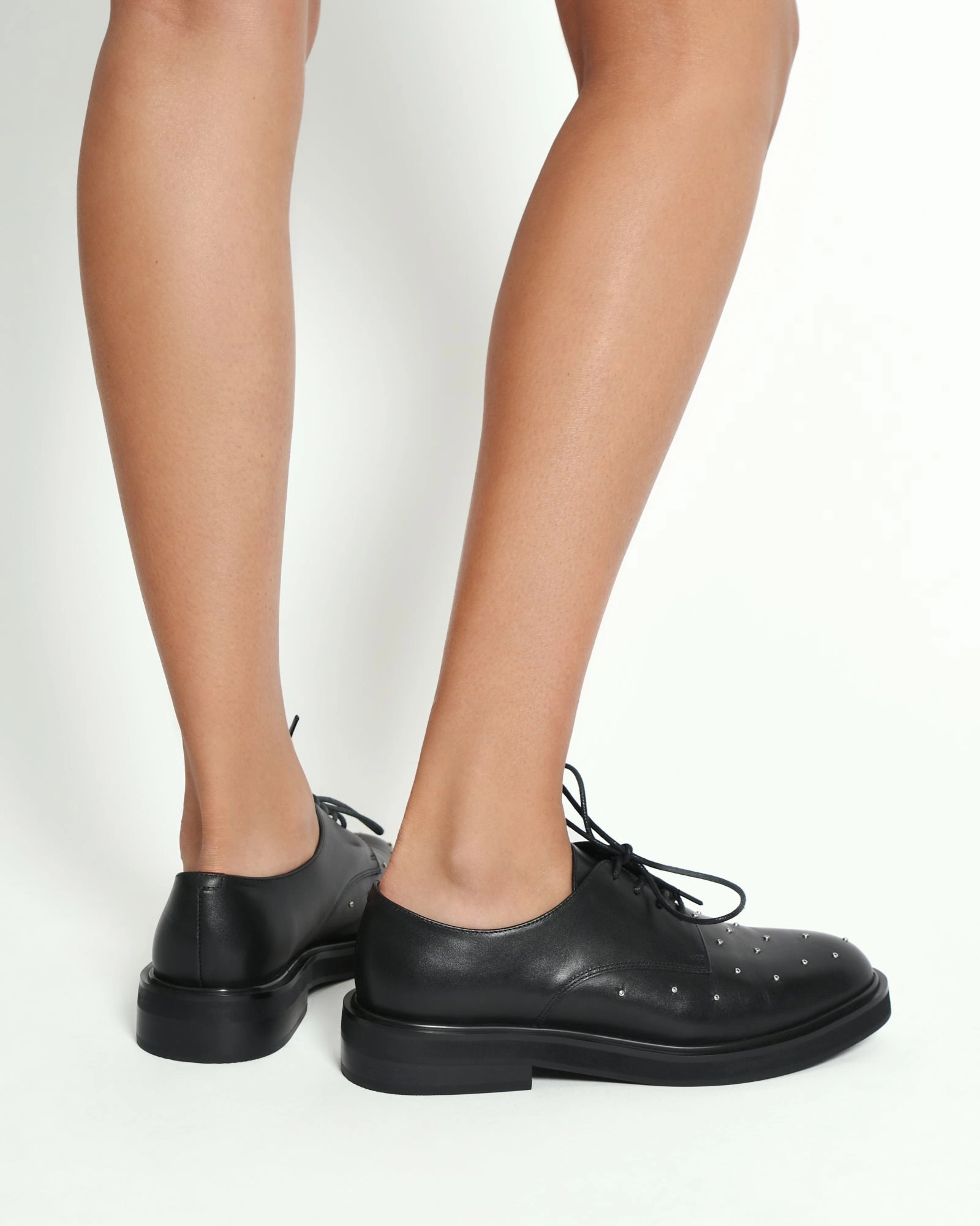 IKER LACE UPS BLACK LEATHER