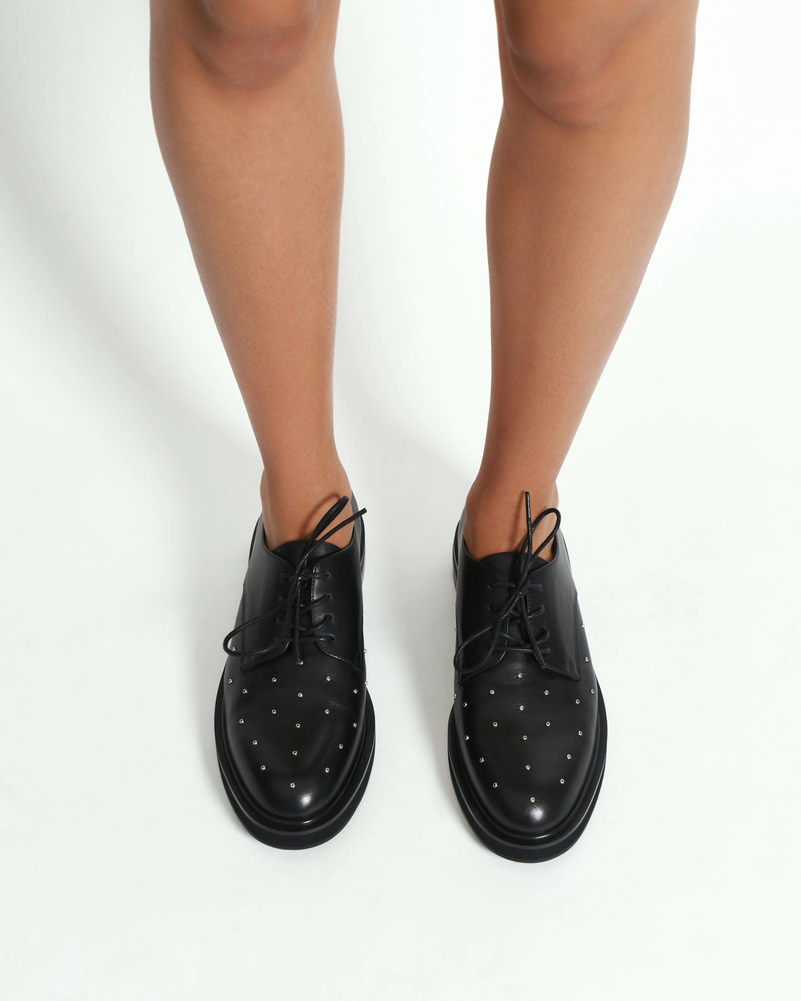 IKER LACE UPS BLACK LEATHER