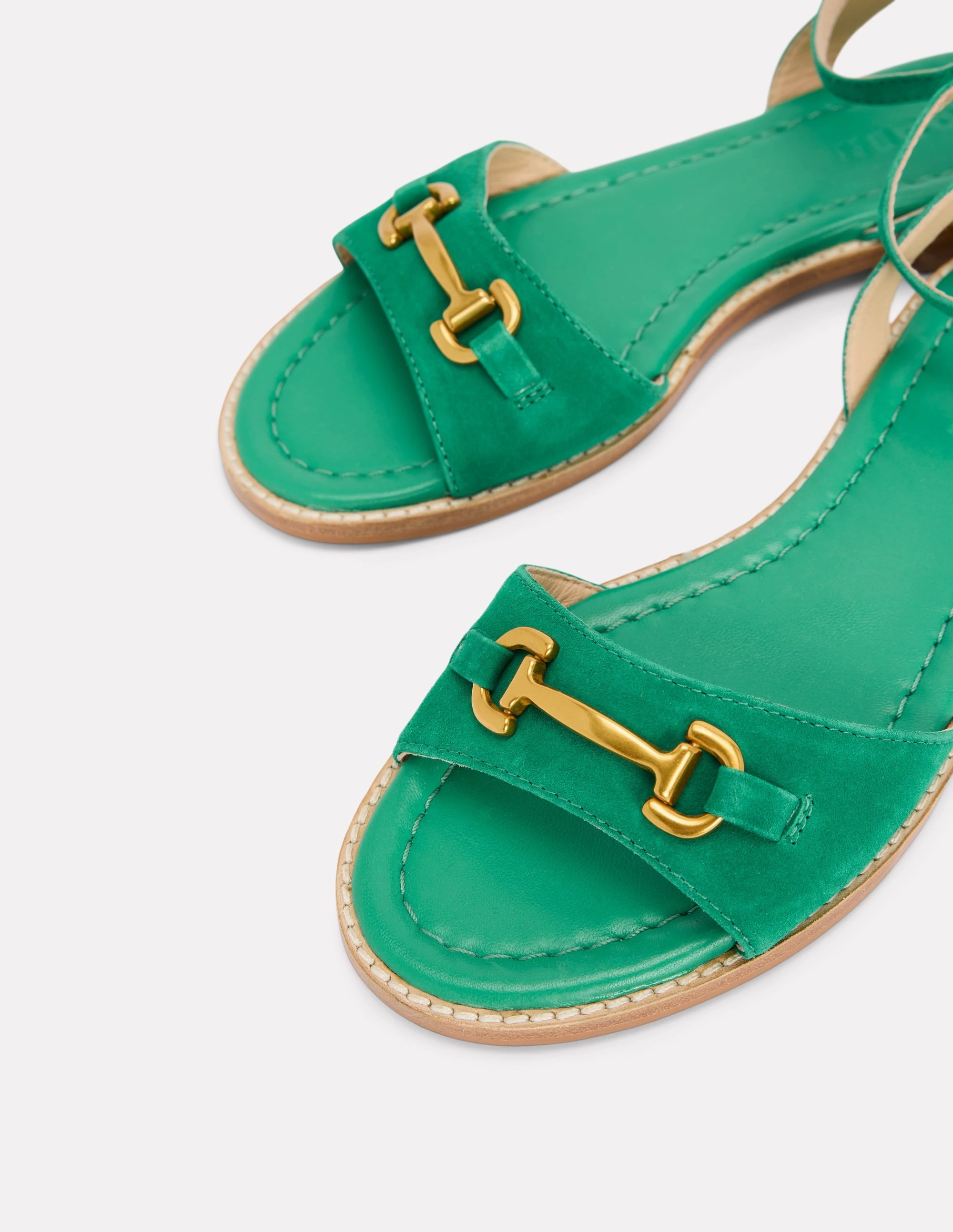Iris Snaffle Flat Sandals-Rich Emerald