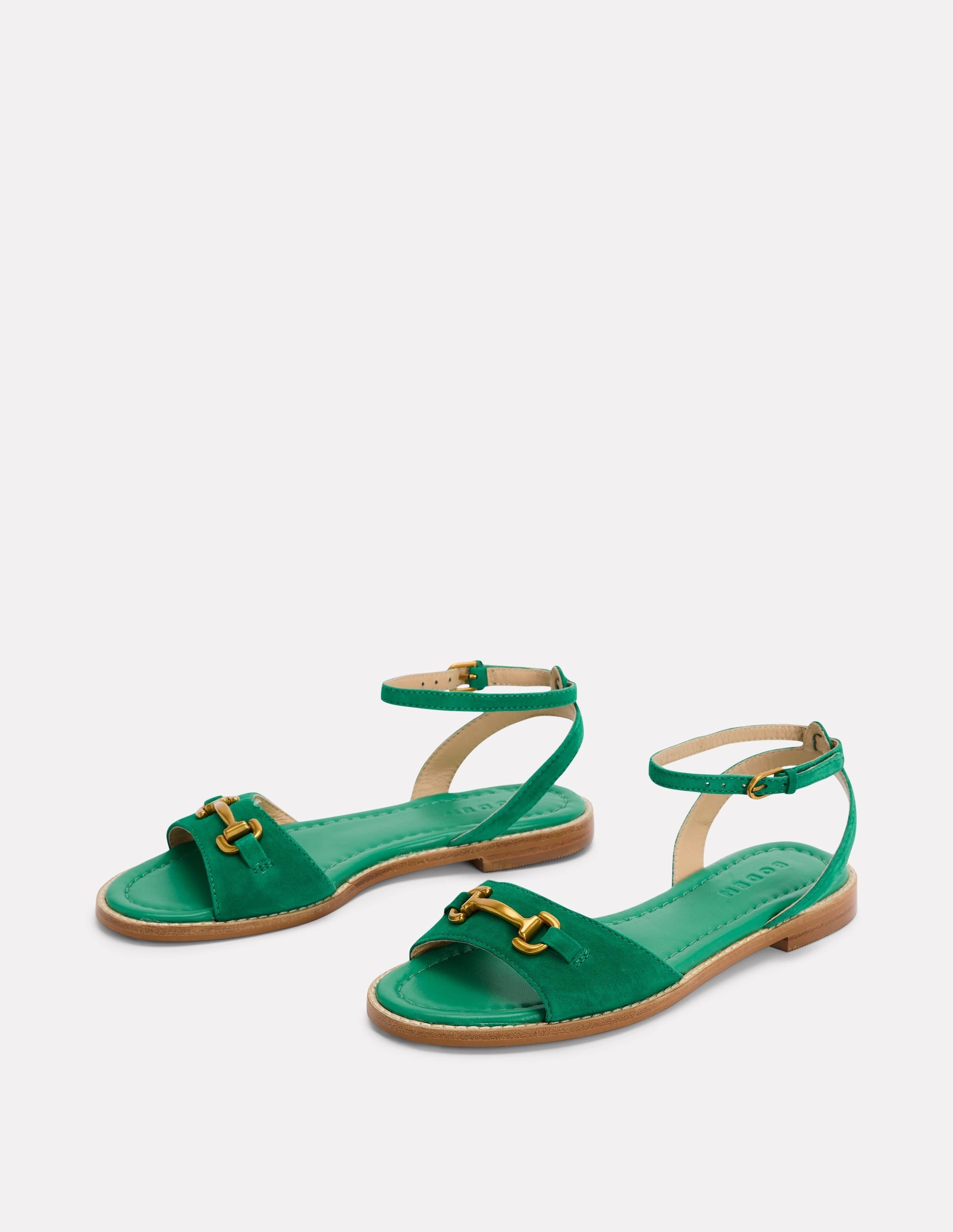 Iris Snaffle Flat Sandals-Rich Emerald