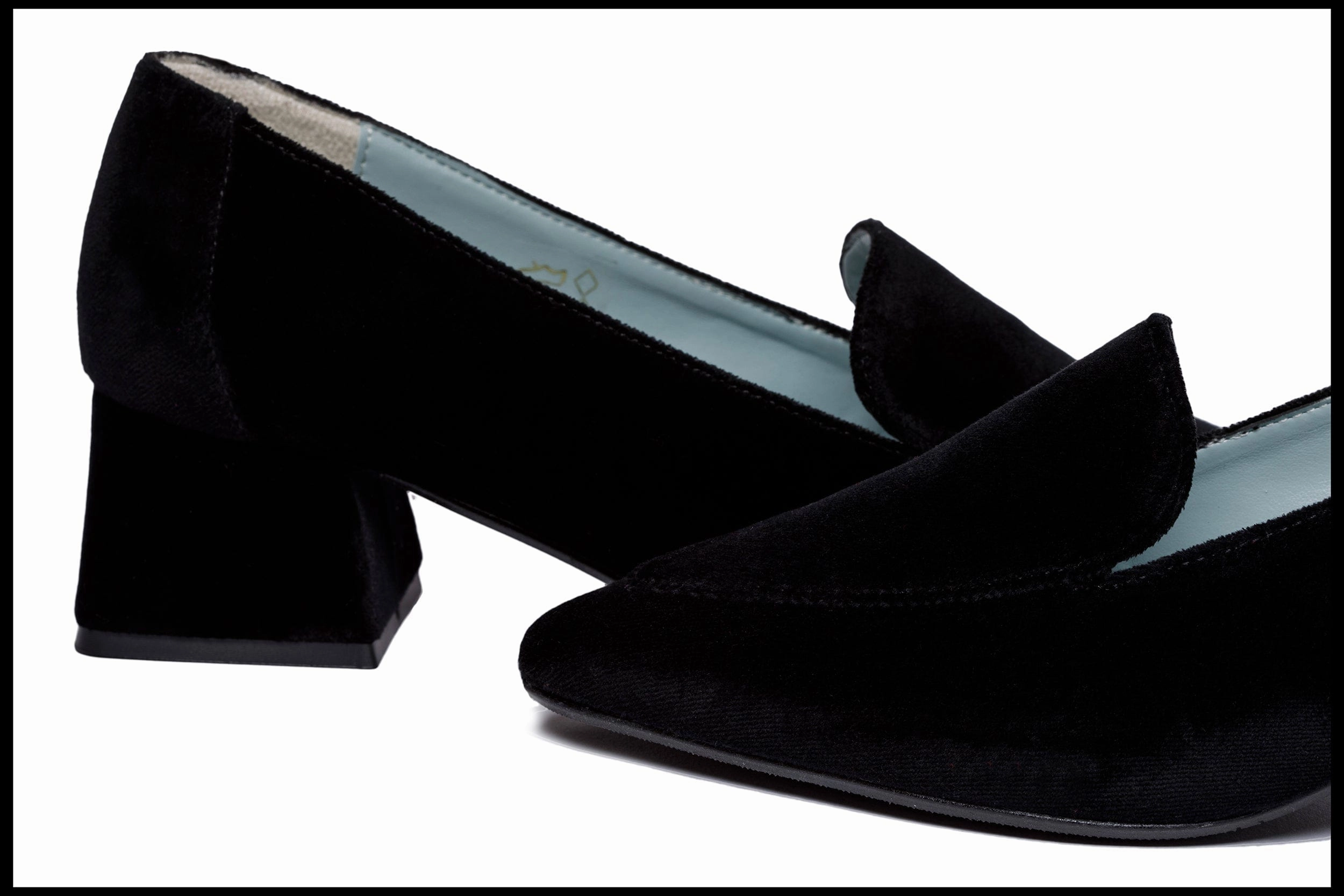 Iris Vegan Velvet Moccasin Loafers | Black