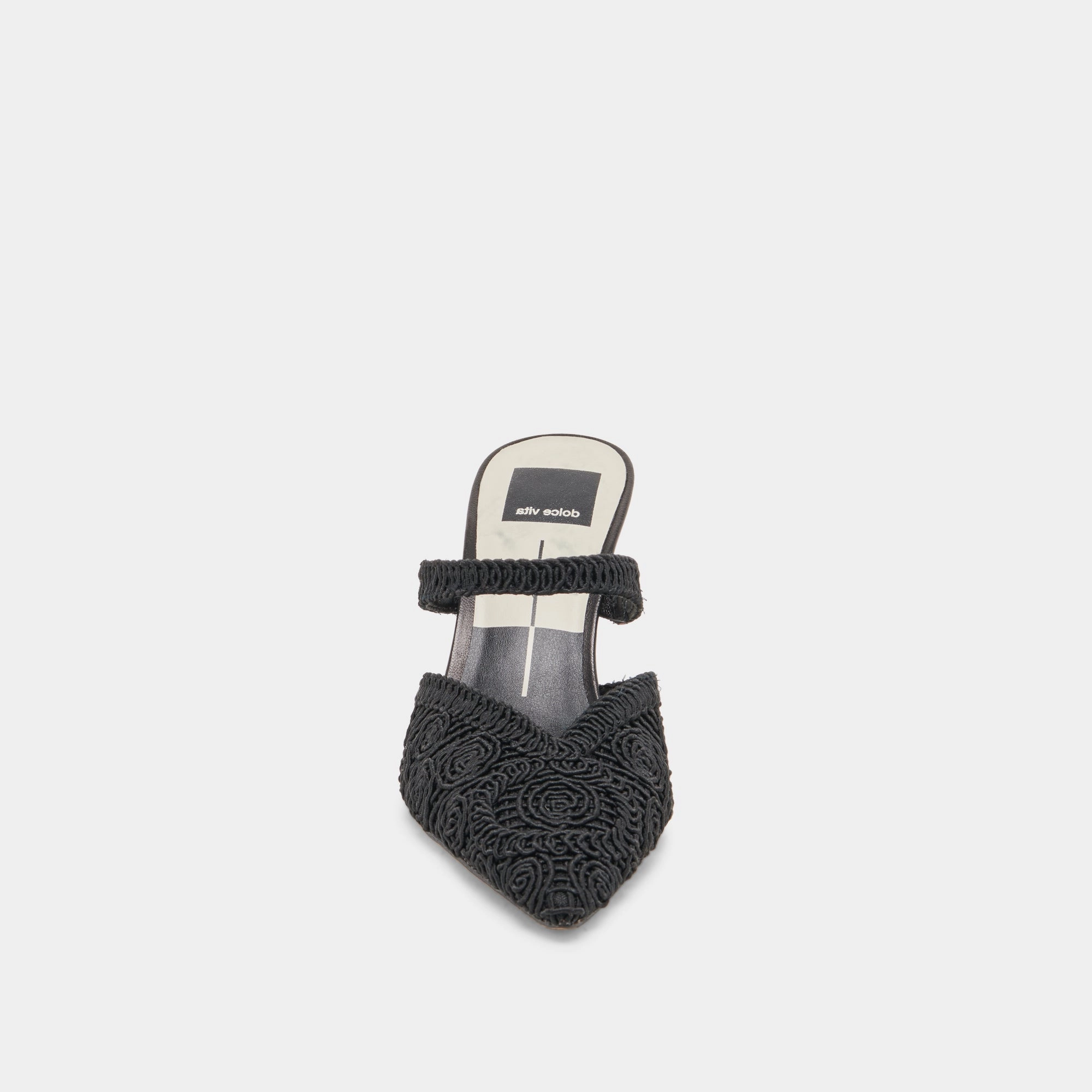 KASSY HEELS ONYX MACRAME