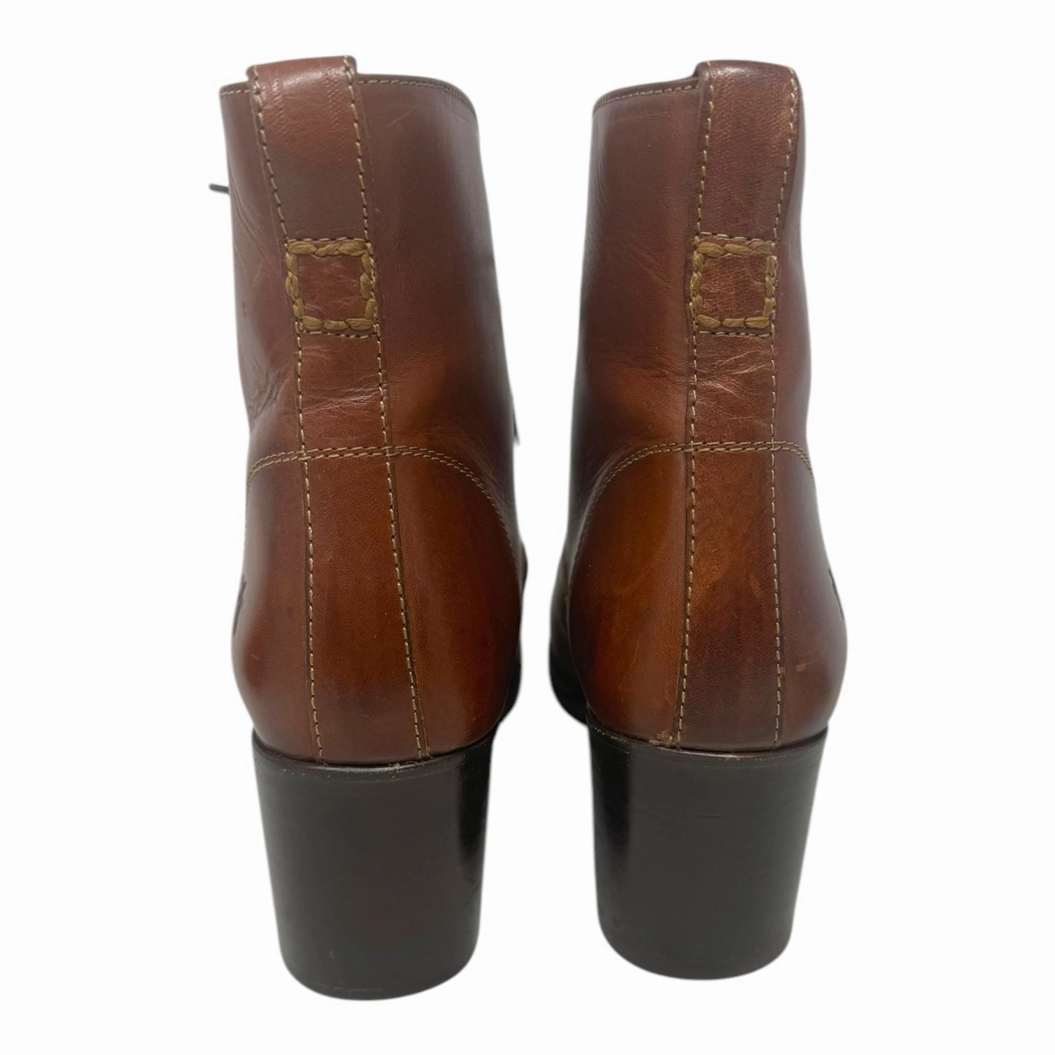 Kendall Chukka Lace Up Boots Designer By Frye In Brown, Size: 10