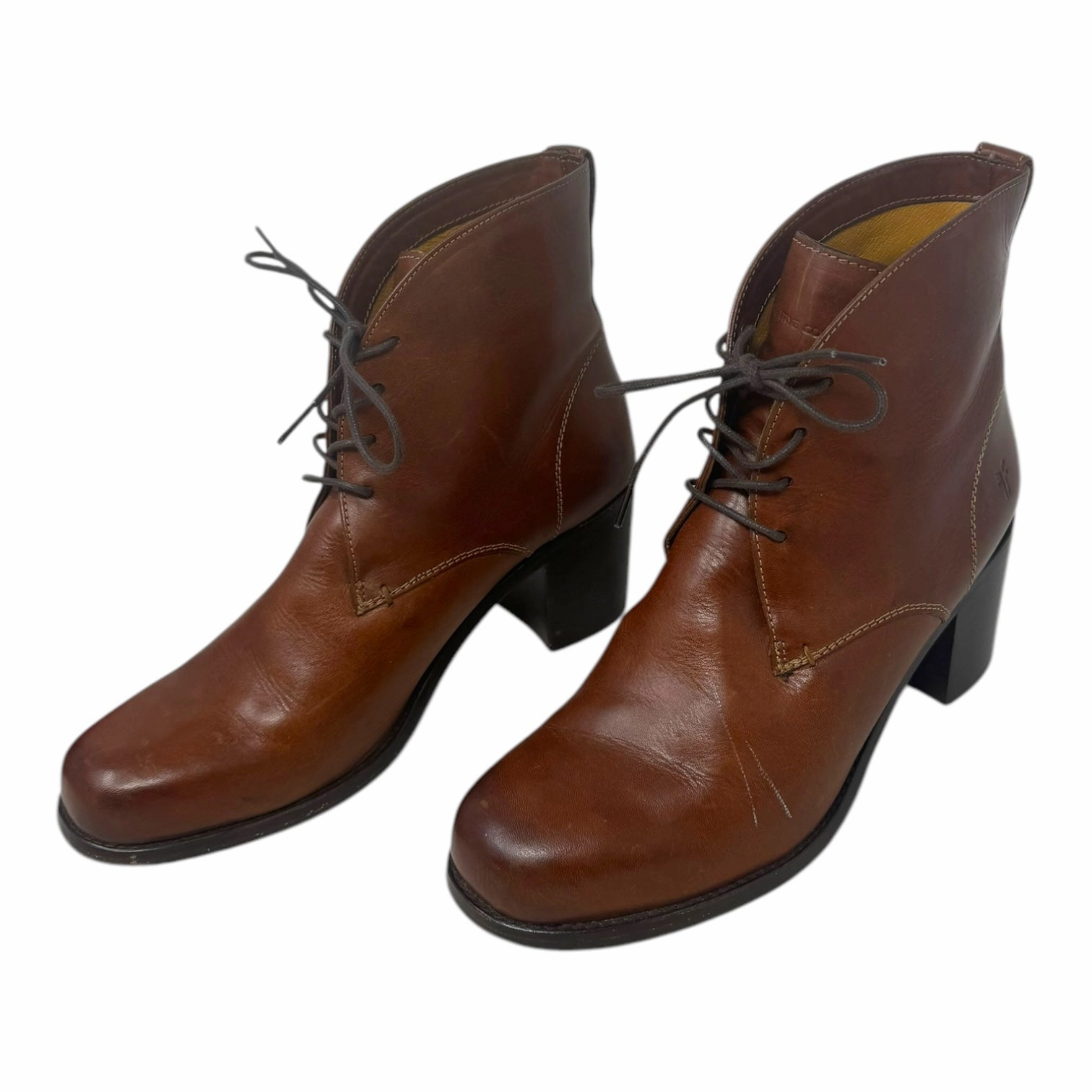 Kendall Chukka Lace Up Boots Designer By Frye In Brown, Size: 10