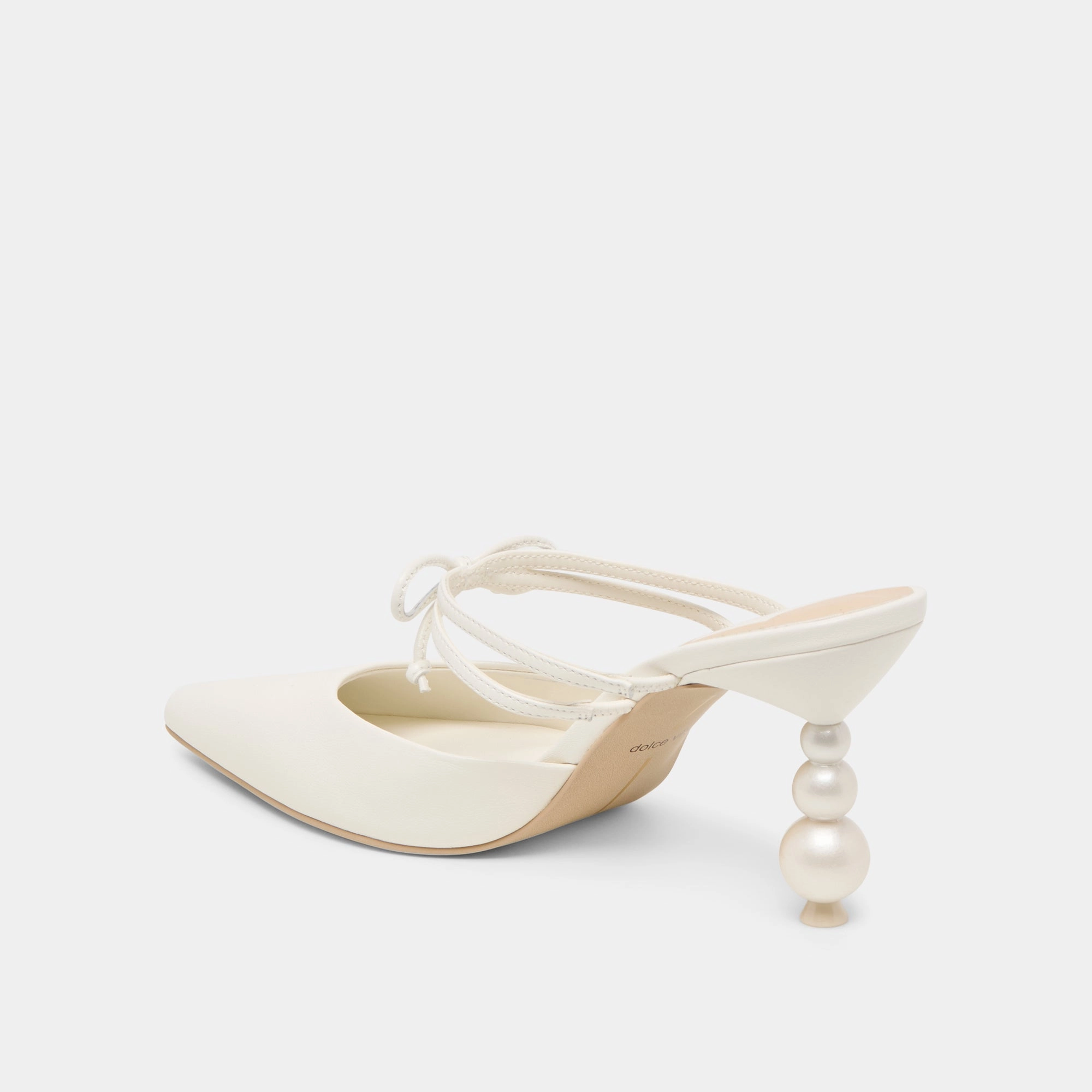 KLAIRE PEARL HEELS TRUE WHITE LEATHER