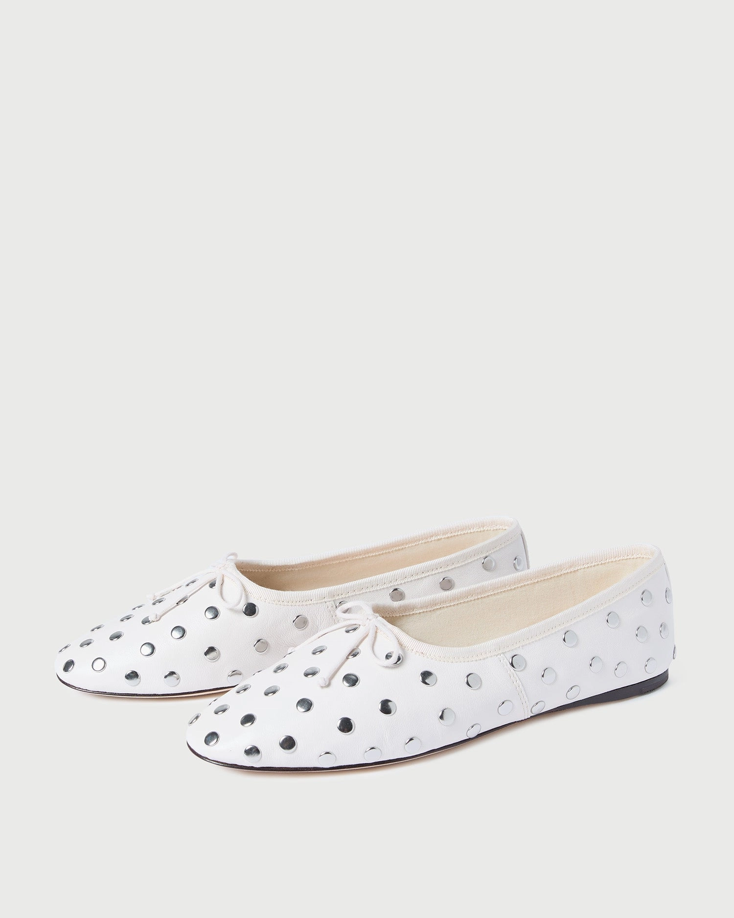 Landon Ecru/Silver Ballet Flat
