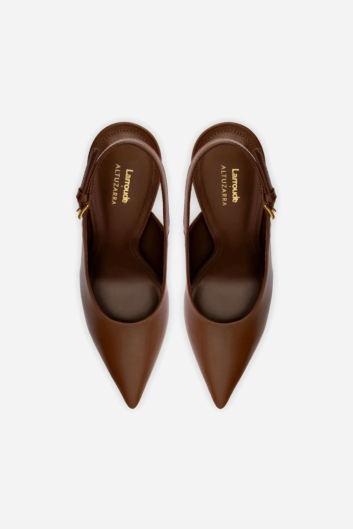 Larroudé x Altuzarra Pump In Burnt Umber Leather