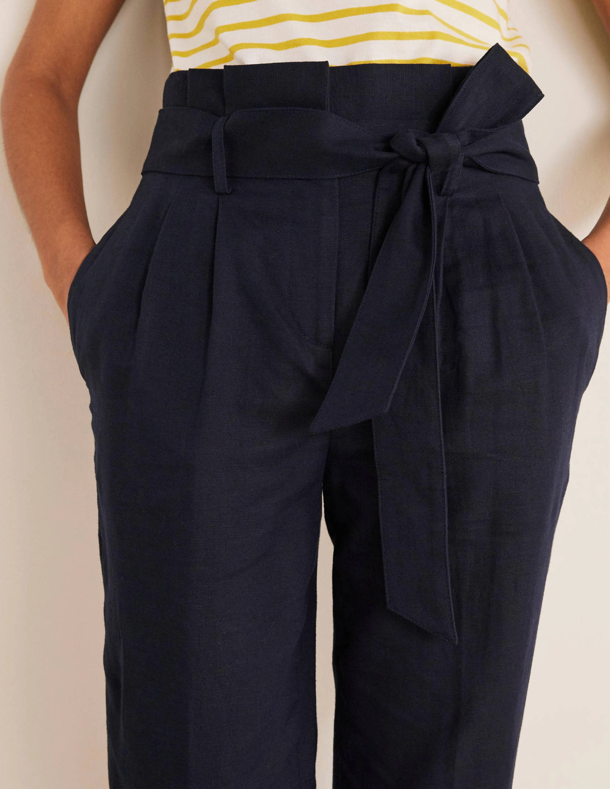 Ludgate Paperbag Pants-Navy