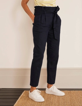 Ludgate Paperbag Pants-Navy
