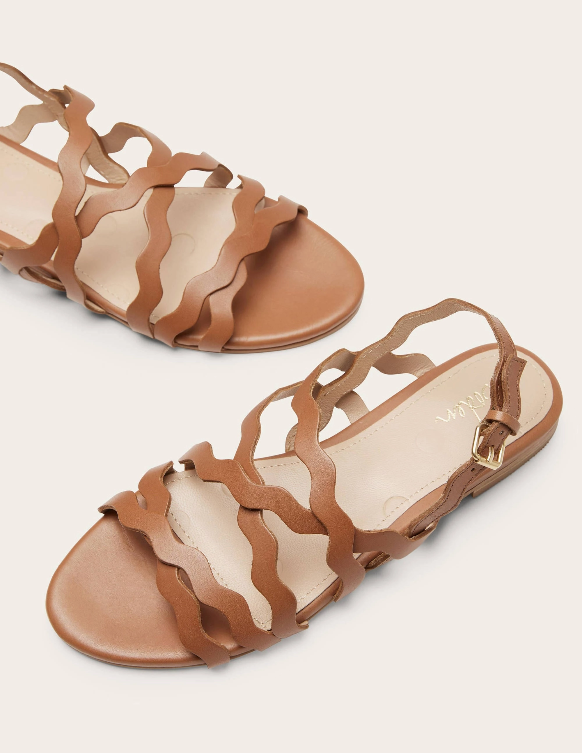 Multi Strap Flat Sandals-Tan