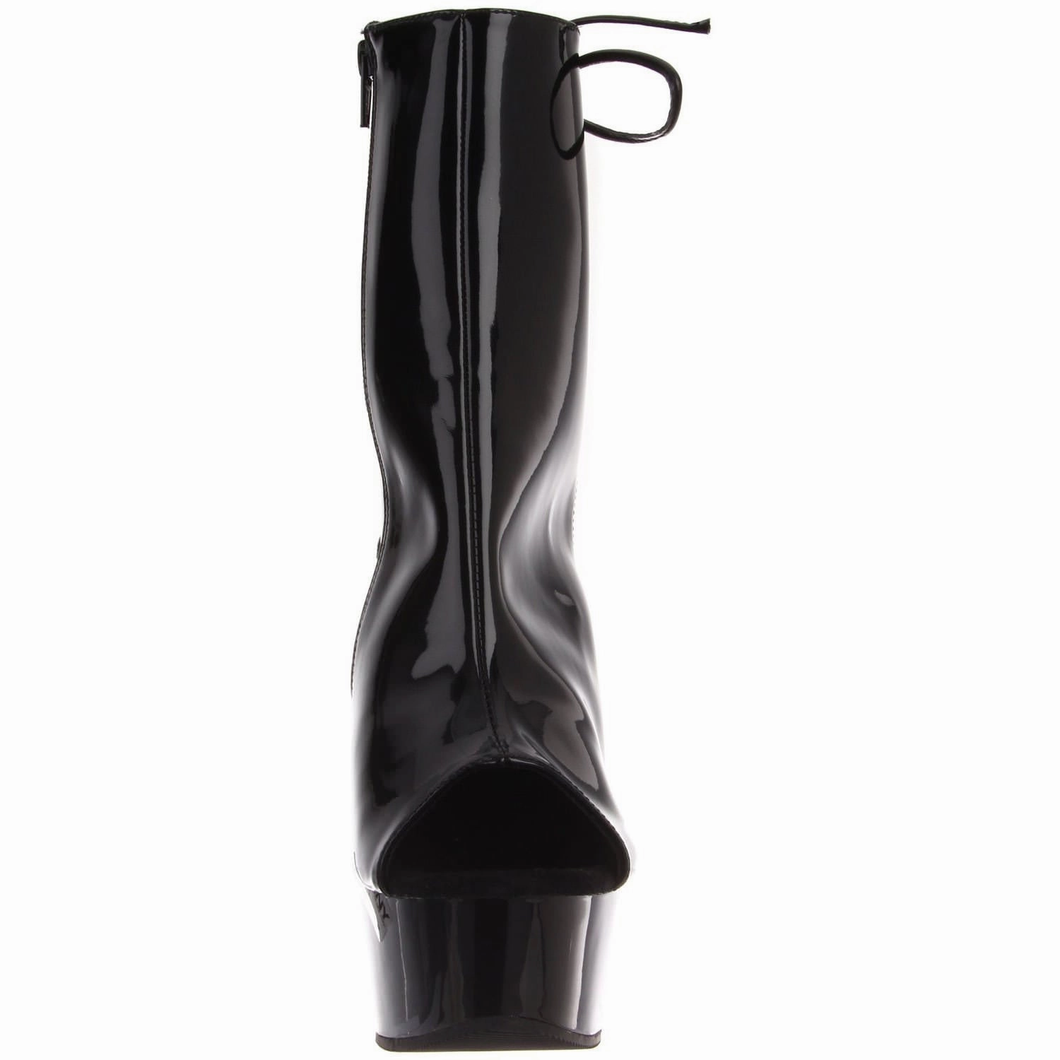 PLEASER DELIGHT-1018 Black Pat Ankle Boots