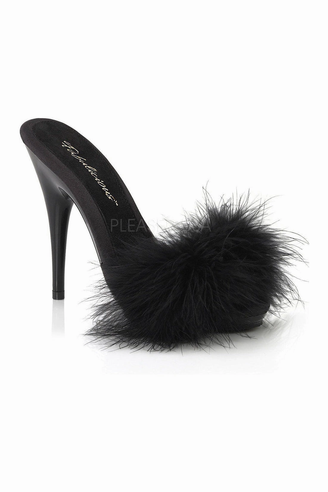 POISE-501F Slide | Black Genuine Satin