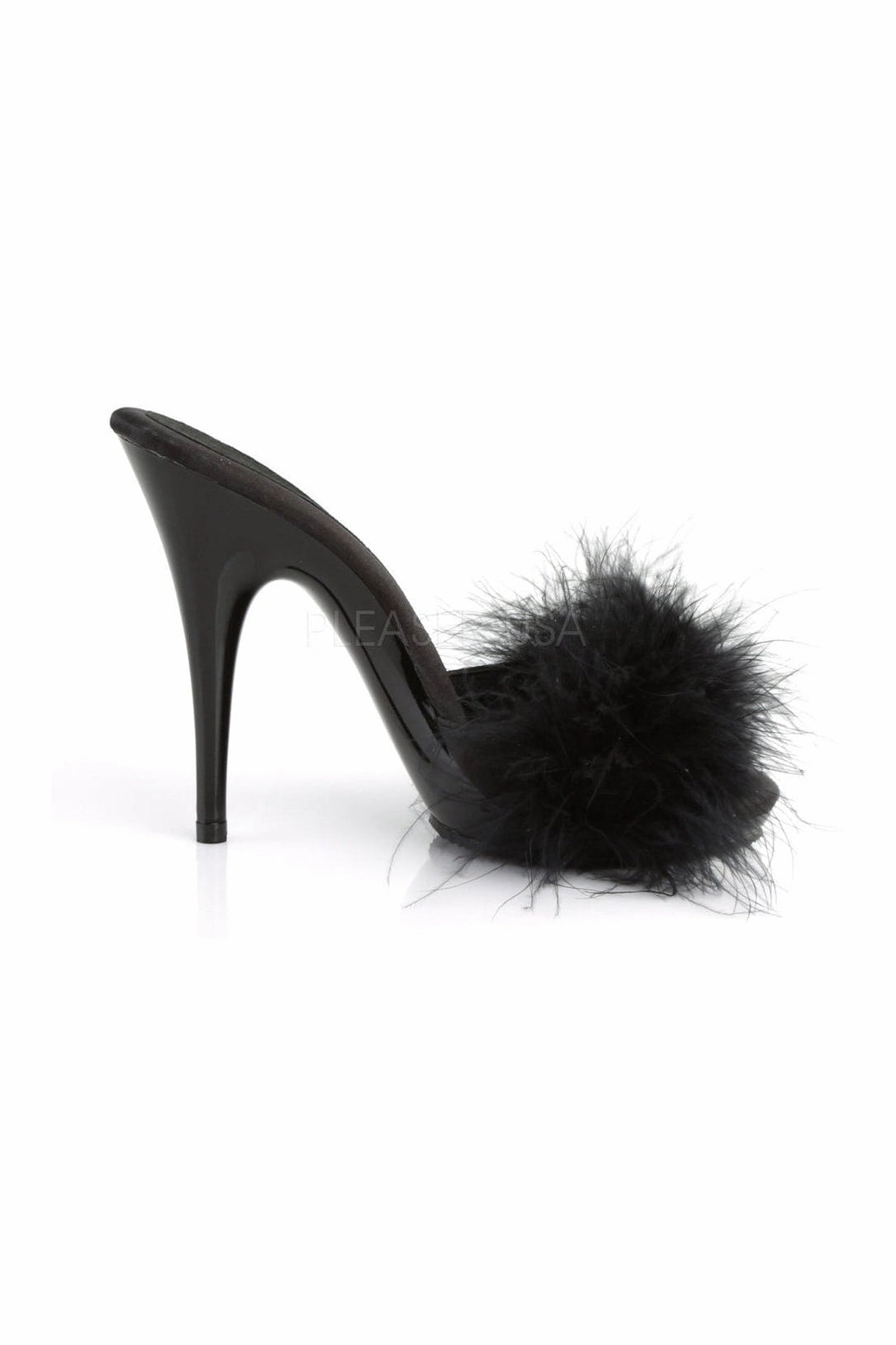 POISE-501F Slide | Black Genuine Satin