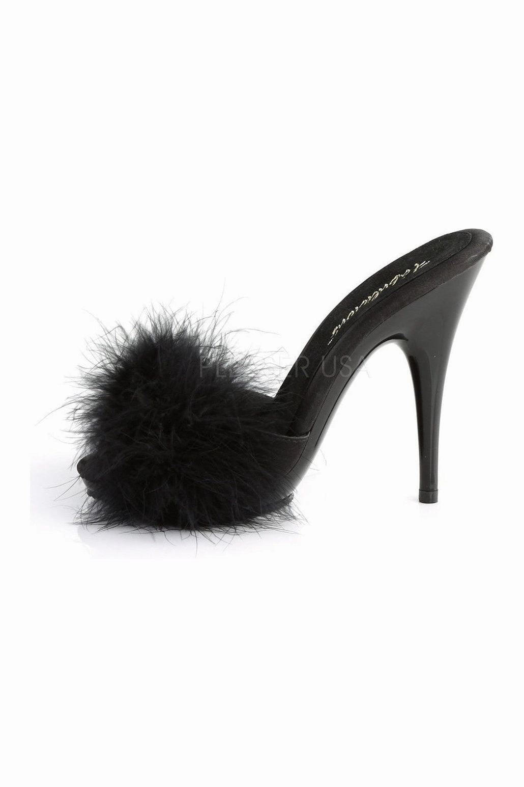 POISE-501F Slide | Black Genuine Satin