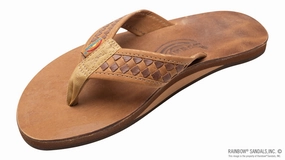 Rainbow Mens Luxury Leather The Bentley Single Layer Arch Hand Woven Strap