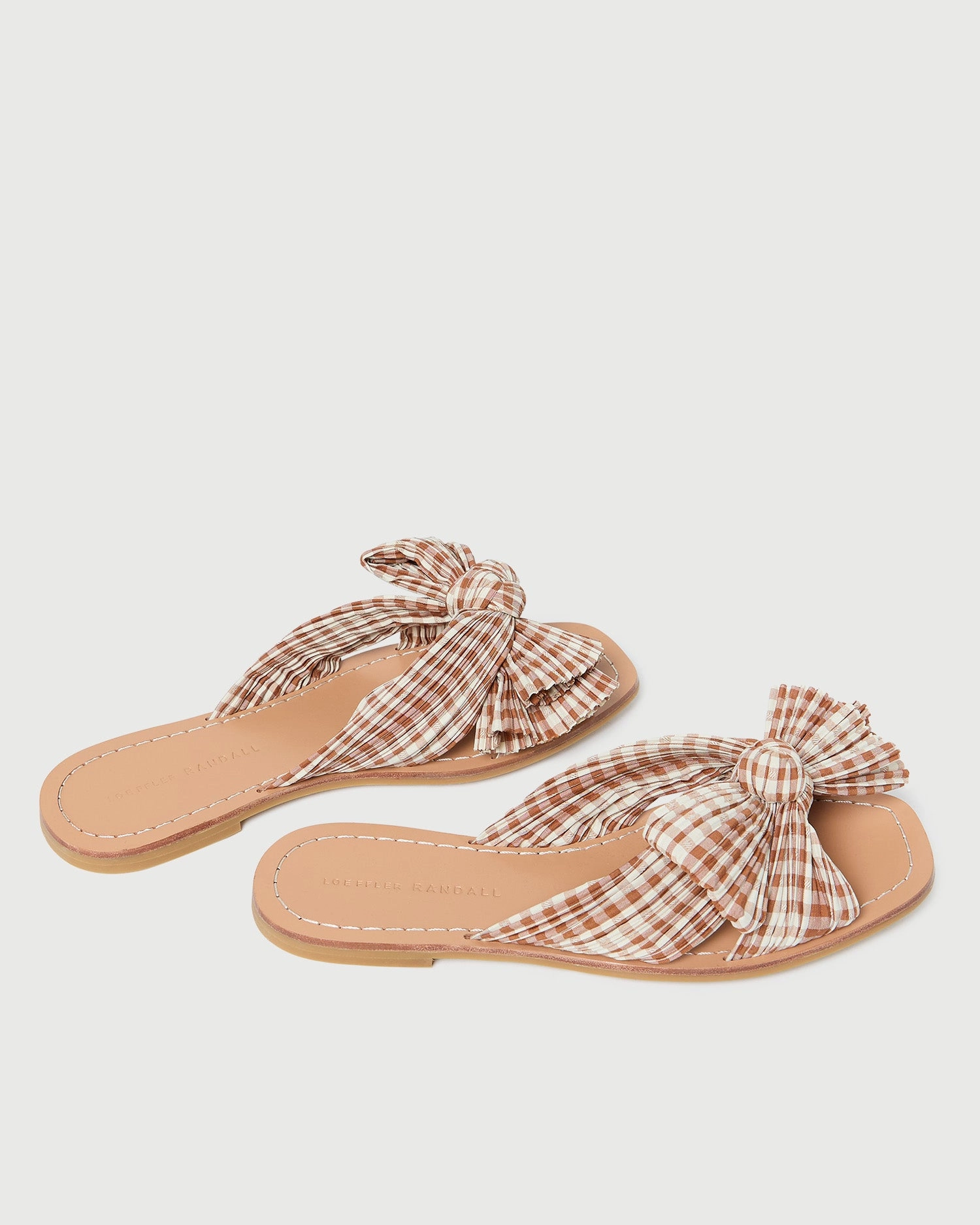 Rima Brown Gingham Bow Sandal