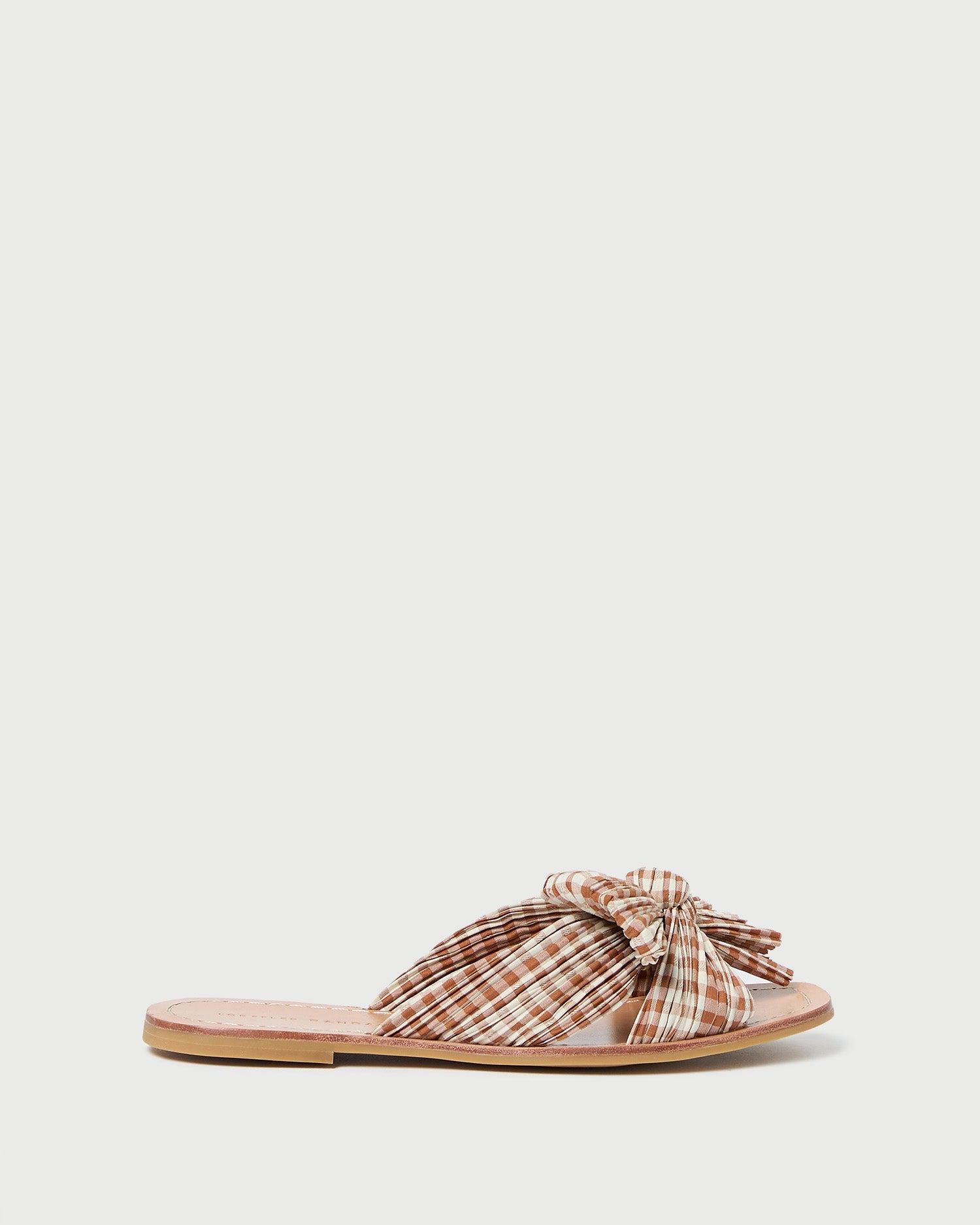 Rima Brown Gingham Bow Sandal