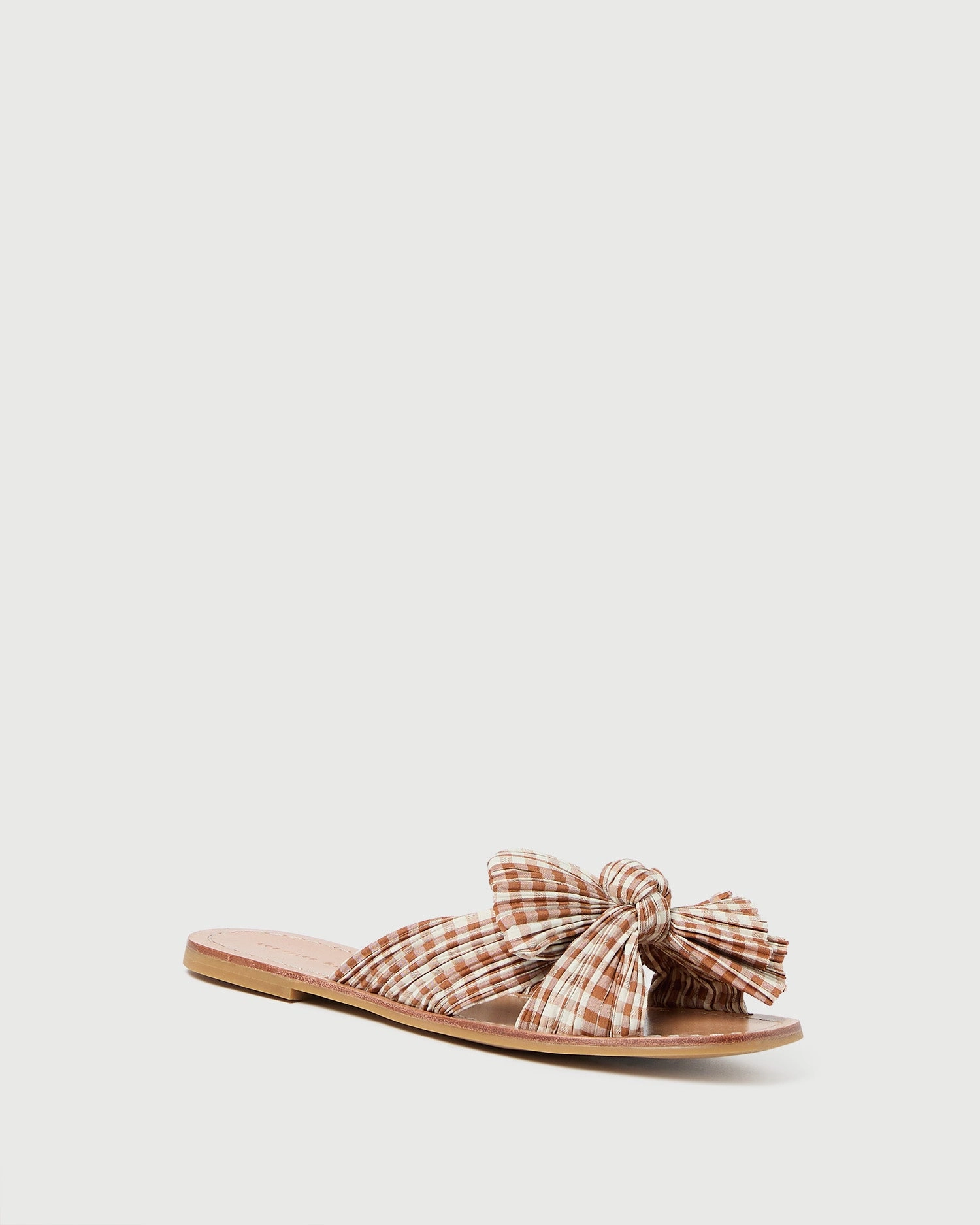Rima Brown Gingham Bow Sandal