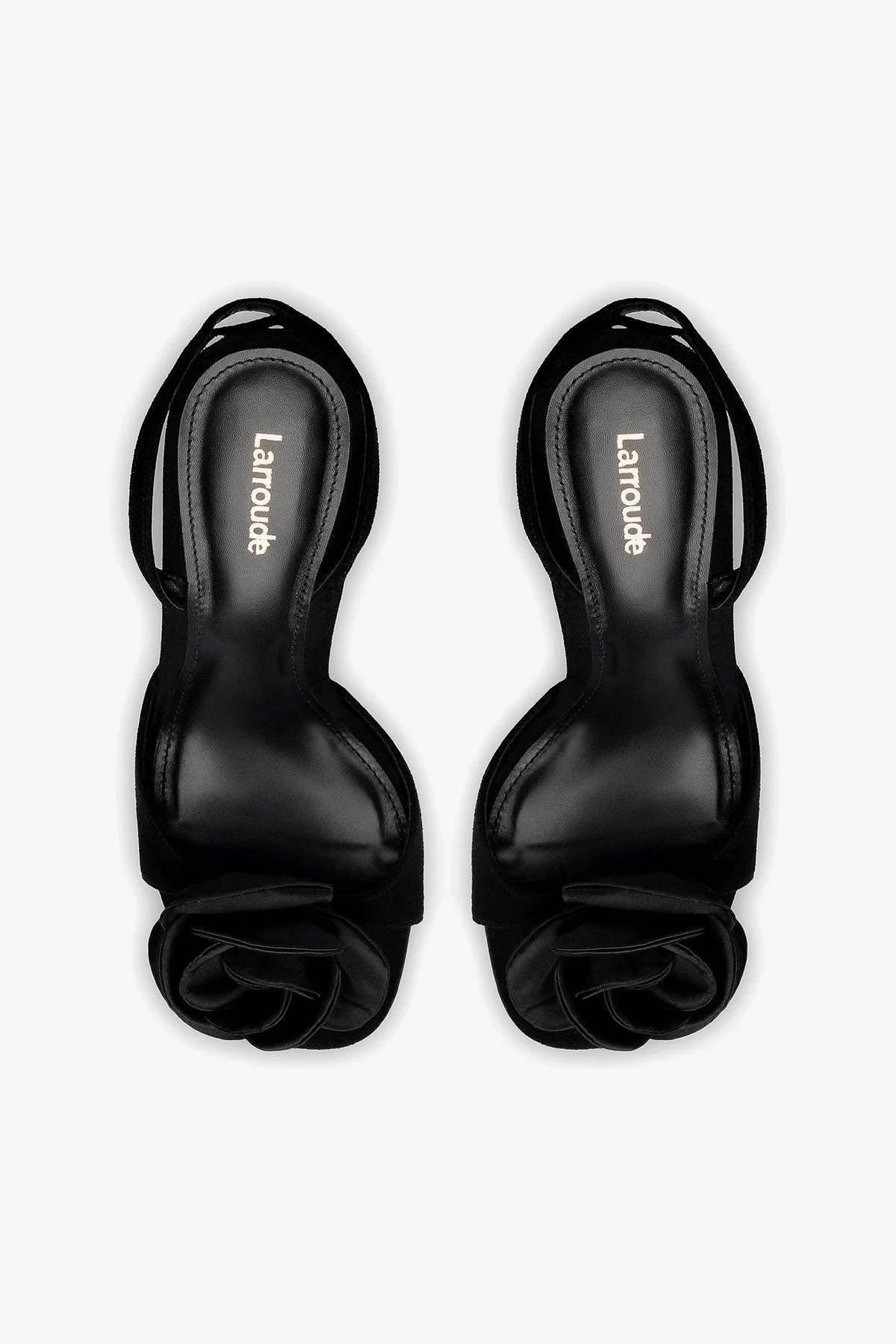 Salma Sandal In Black Suede and Satin