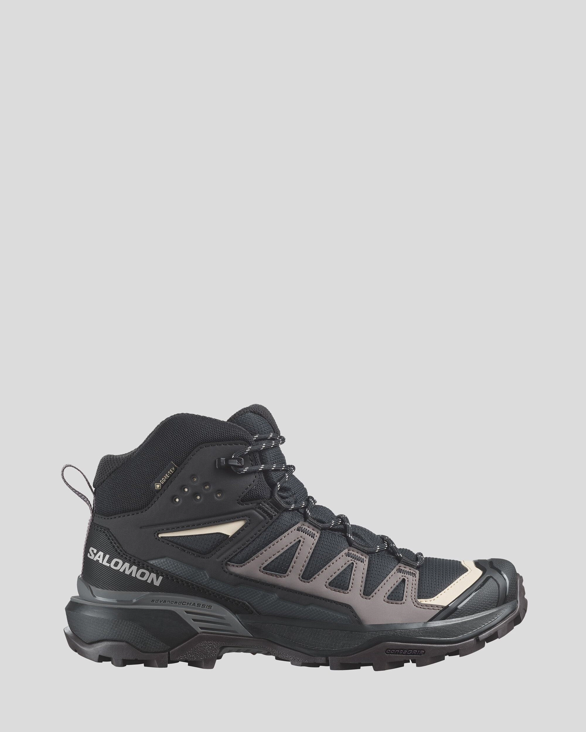 Salomon X Ultra 360 Mid GTX Women's Hiking Boots - Black/Plum Kitten/Shale