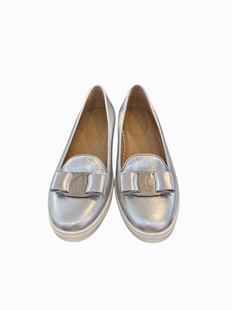 Salvatore Ferragamo Metallic Silver Size 10 Shoes