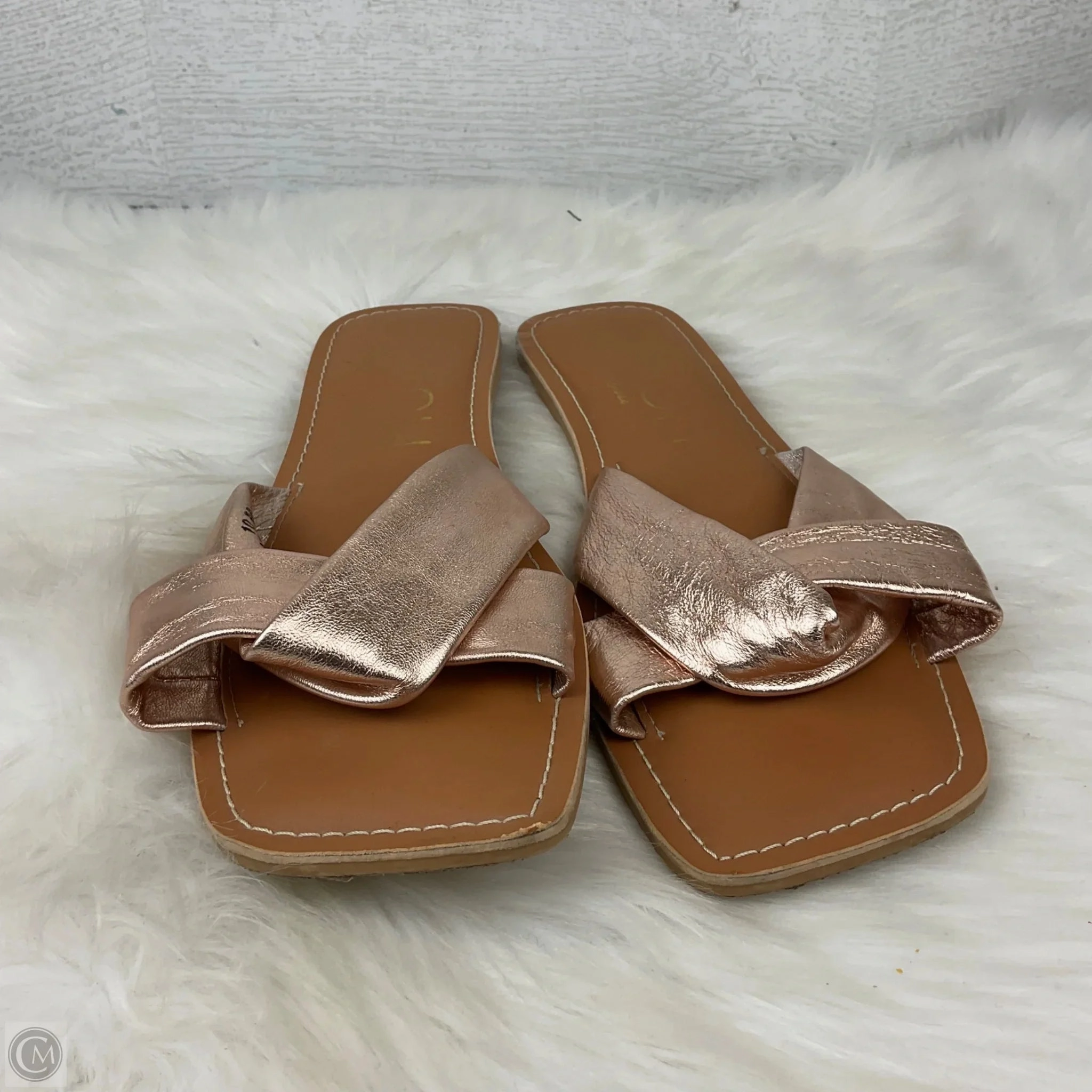 Sandals Flats By Clothes Mentor In Brown, Size: 10
