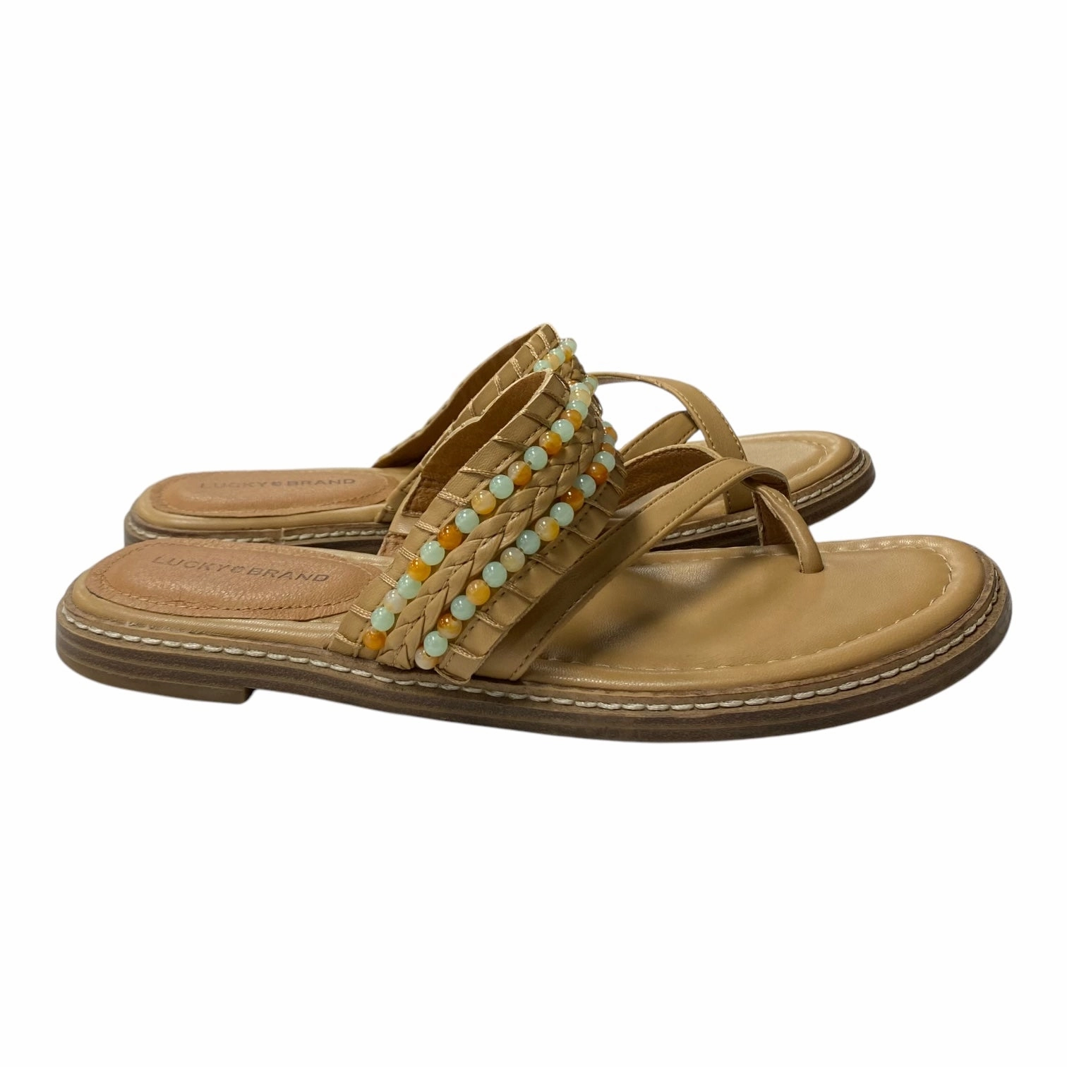 Sandals Flats By Lucky Brand In Tan, Size:8.5