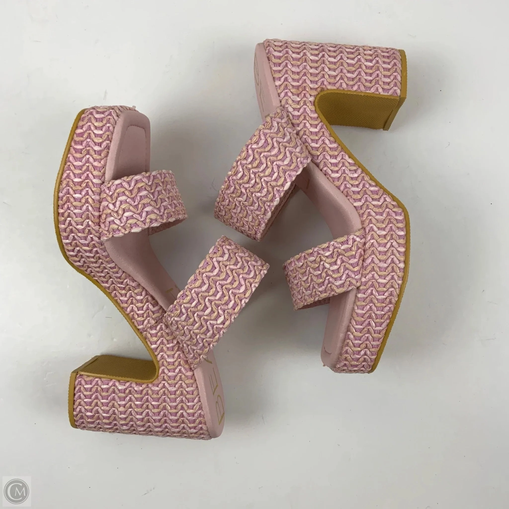 Sandals Heels Block By Clothes Mentor In Pink, Size: 10