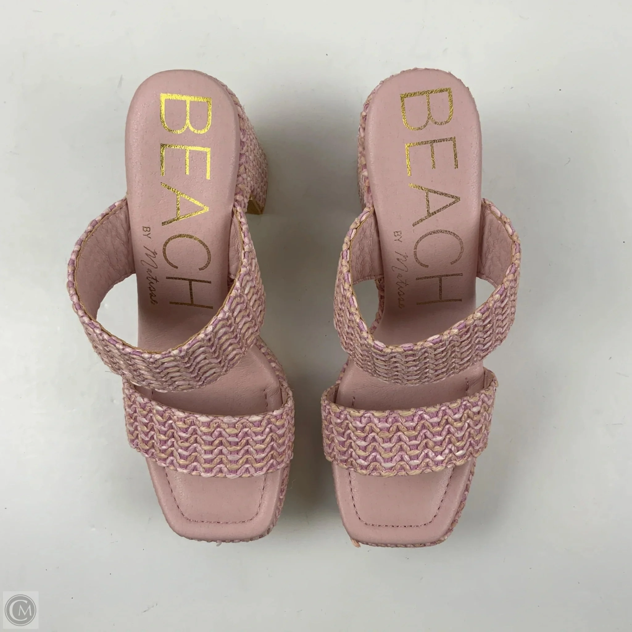 Sandals Heels Block By Clothes Mentor In Pink, Size: 10