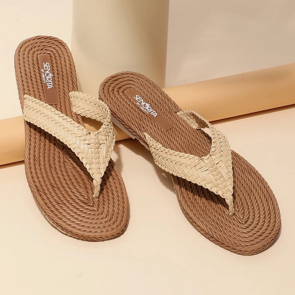 Senorita Casual (Beige) Slipper For Women LSM-0135 By Liberty