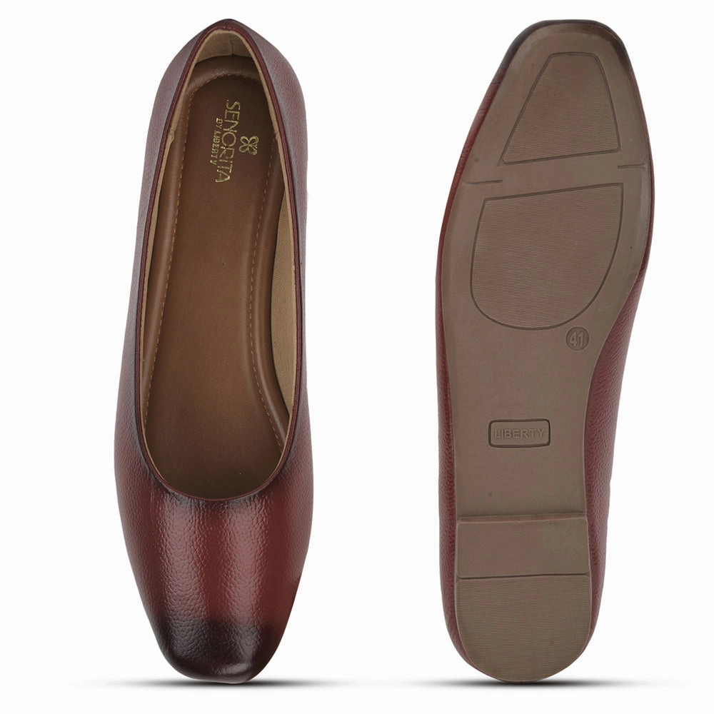 Senorita Casual (Cherry) Ballerina Shoes For Ladies MDL-51 By Liberty