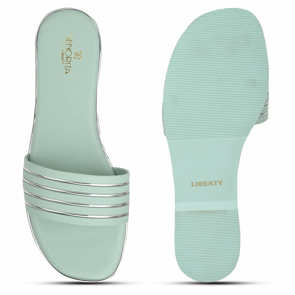 Senorita Casual S. Green Slides For Women PPU-2 By Liberty